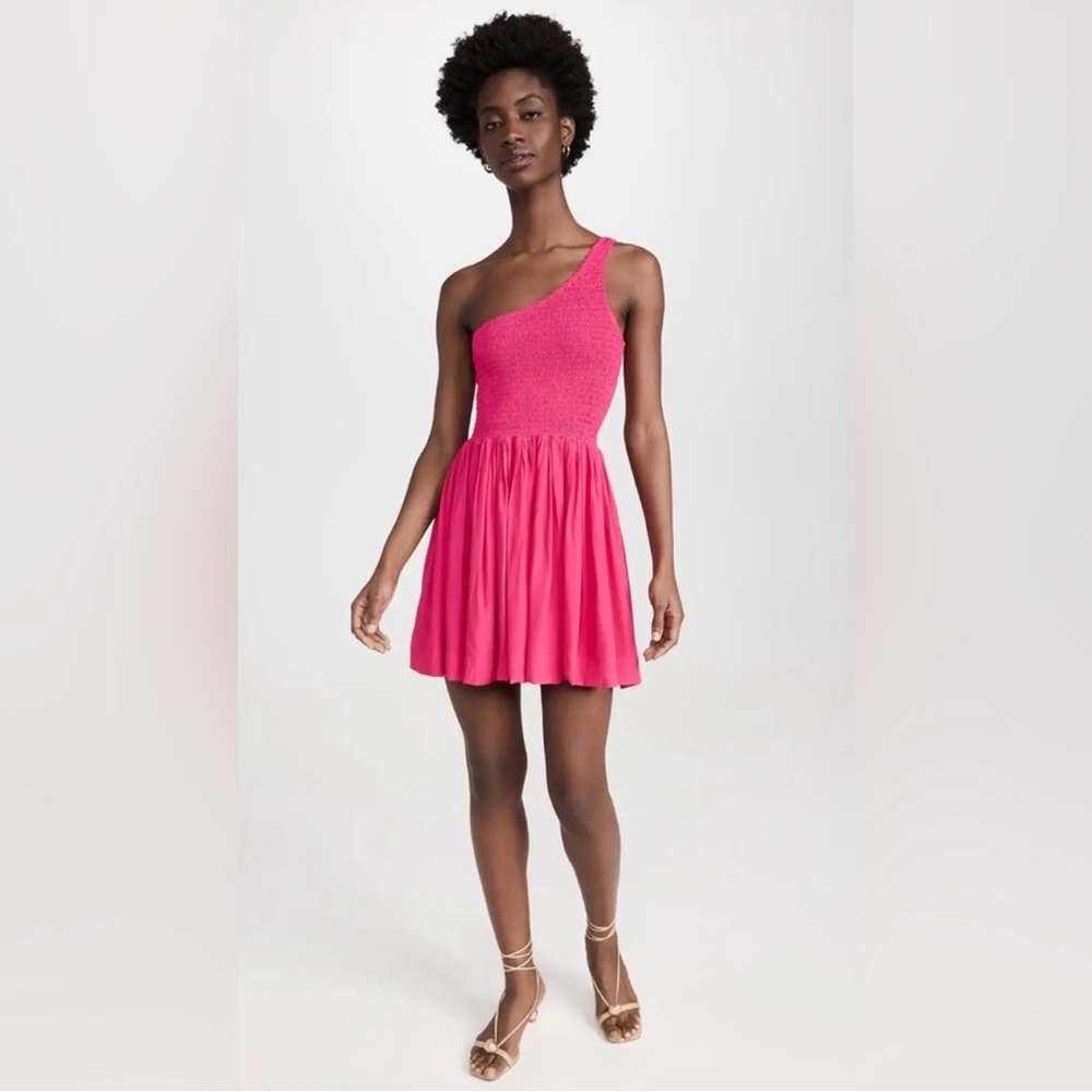 SWF Asymmetric Shirred One Shoulder Dress